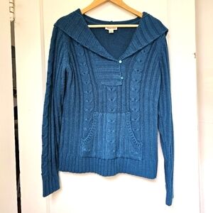 St. John's Bay hooded knit sweater (M)